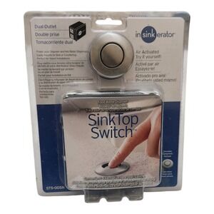 InSinkErator SinkTop Switch Dual Outlet Satin Nickel Air Switch STS-00SN NEW